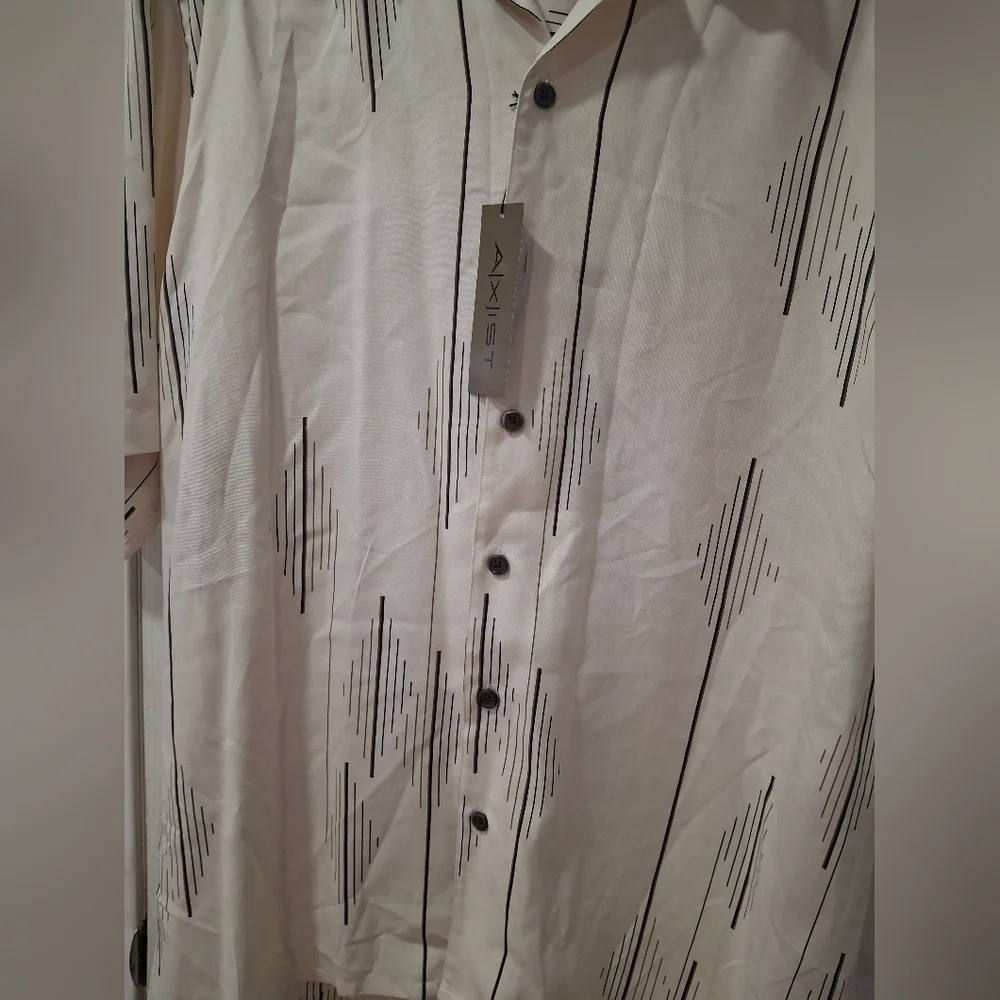 Axist Cream and Black Patterned Button Down Shirt - Picture 3 of 5